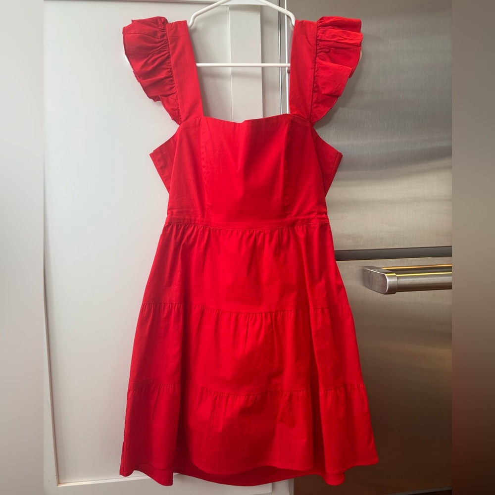 South Moon Under Show me your mumu open-back bow tie tiered mini dress in red